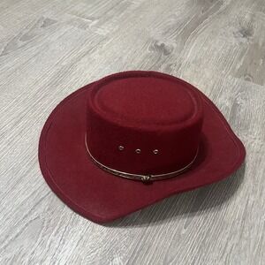 Vtg ARLOP Western Cowboy Hat Made In Mexico Red Felt